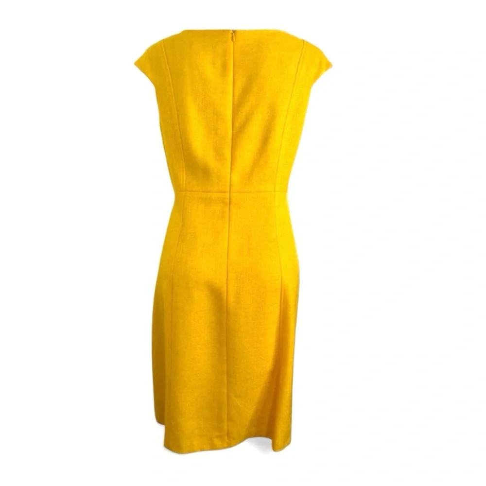 DAVID MEISTER YELLOW STRAIGHT SHEATH BUSINESS CAREER DRESS SZ 10 - Picture 6 of 8